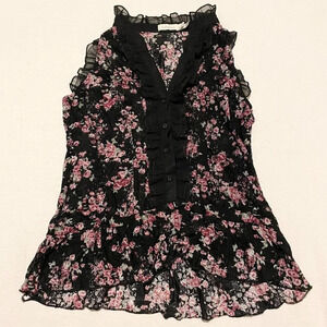 Costa Blanca Floral Top Womens Size Large